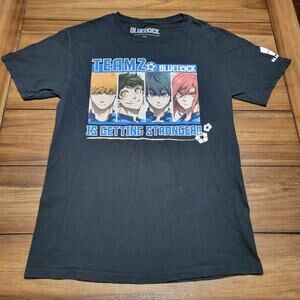 Blue Lock Anime Black Unisex Tee "Team Z Is Getting Stronger" - Size Small